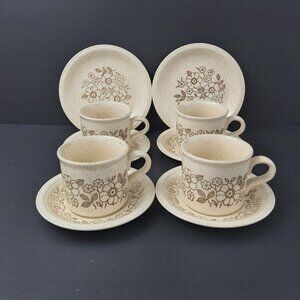 John Tams Ltd Banquet Confetti Poppy Sprays Cup Saucer Bread Plate-Lot of 10 pcs